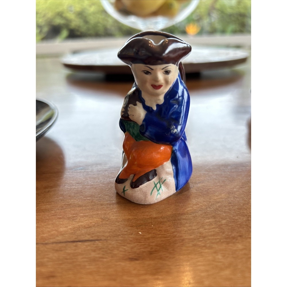 Vintage Peasant Village Toby Jug‎ Man Sitting 4.5" Pitcher England Mid-Century